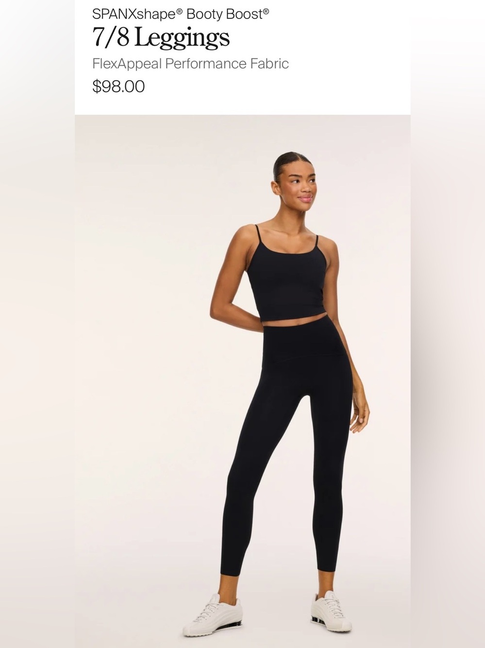 Spanx Booty Boost 7/8 Very Black Sculpting Performance Legging NWT NIP Small